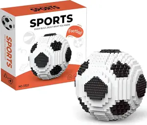Soccer Building Blocks 850pcs - STEM Educational Toy for Kids Ages 8+, White & Black Football Bricks for Creative Play
