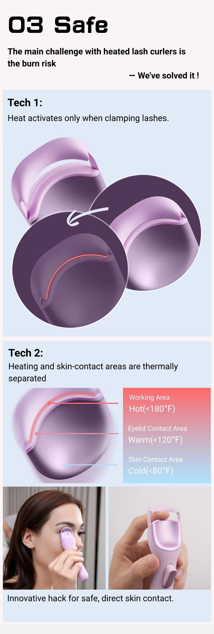 Medusara Electric Lash Styler-BU, Premium Heated Eyelash Sculpting Device, Rechargeable Heated Lash Curler, Medusara
