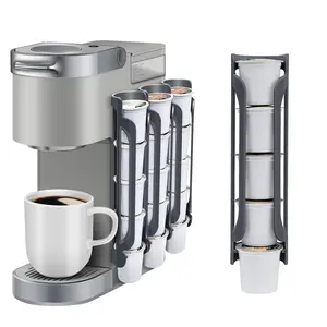 K Cup Holder for Keurig Coffee Pod Holder for Counter Small Space Wall Mount 2PC Expandable Capacity 5 Capsules Easy Install High Quality Plastic