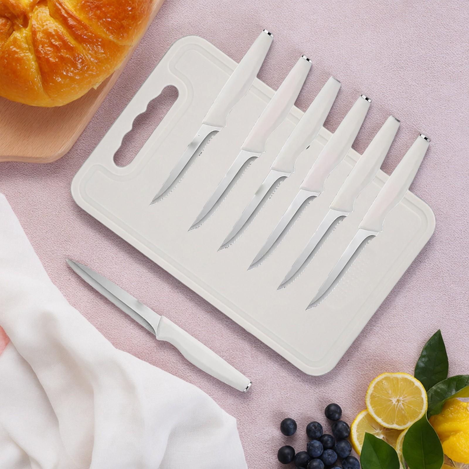 15-Piece Kitchen Knife Set with Solid Wood & Plastic Knife Block: Chef's Knife, Japanese-Style Knife, Meat/Vegetable Knife, Chicken Bone Knife, German-Style Steak Knife – All Included. Wooden Sturdy Chopping Utensils Storage Cutting