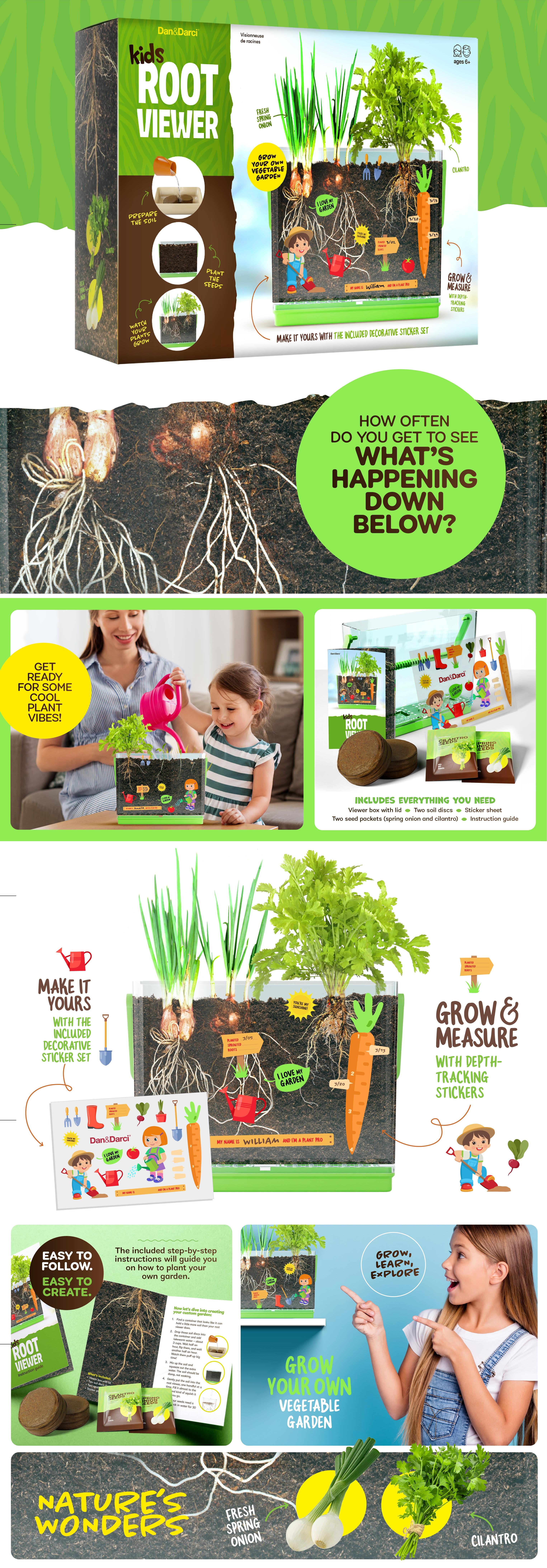 Building Roots Science Kit Dan&Darci Kids Root Viewer Science Kit for Kids Fun Educational STEM ...