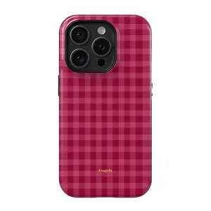 Fragola POMEGRANATE iPhone Case - Pink Gingham iPhone Case| Cute Aesthetic Protective Case for iPhone 11 12 13 14 15 16 17 Pro Max | Minimalist & Durable Protection