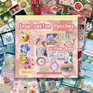 Inspiration Patches Sticker Book 30 Sheets 700+ PCS Precut Waterproof for Journaling Scrapbooking