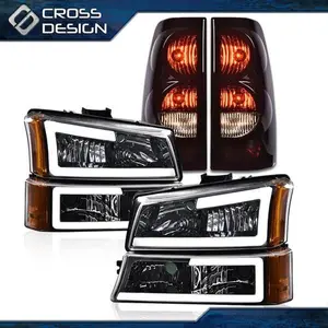CROSSDESIGN FIT FOR 03-06 CHEVY SILVERADO HEADLIGHT SIGNAL BUMPER LAMPS LED DRL & TAIL LIGHT