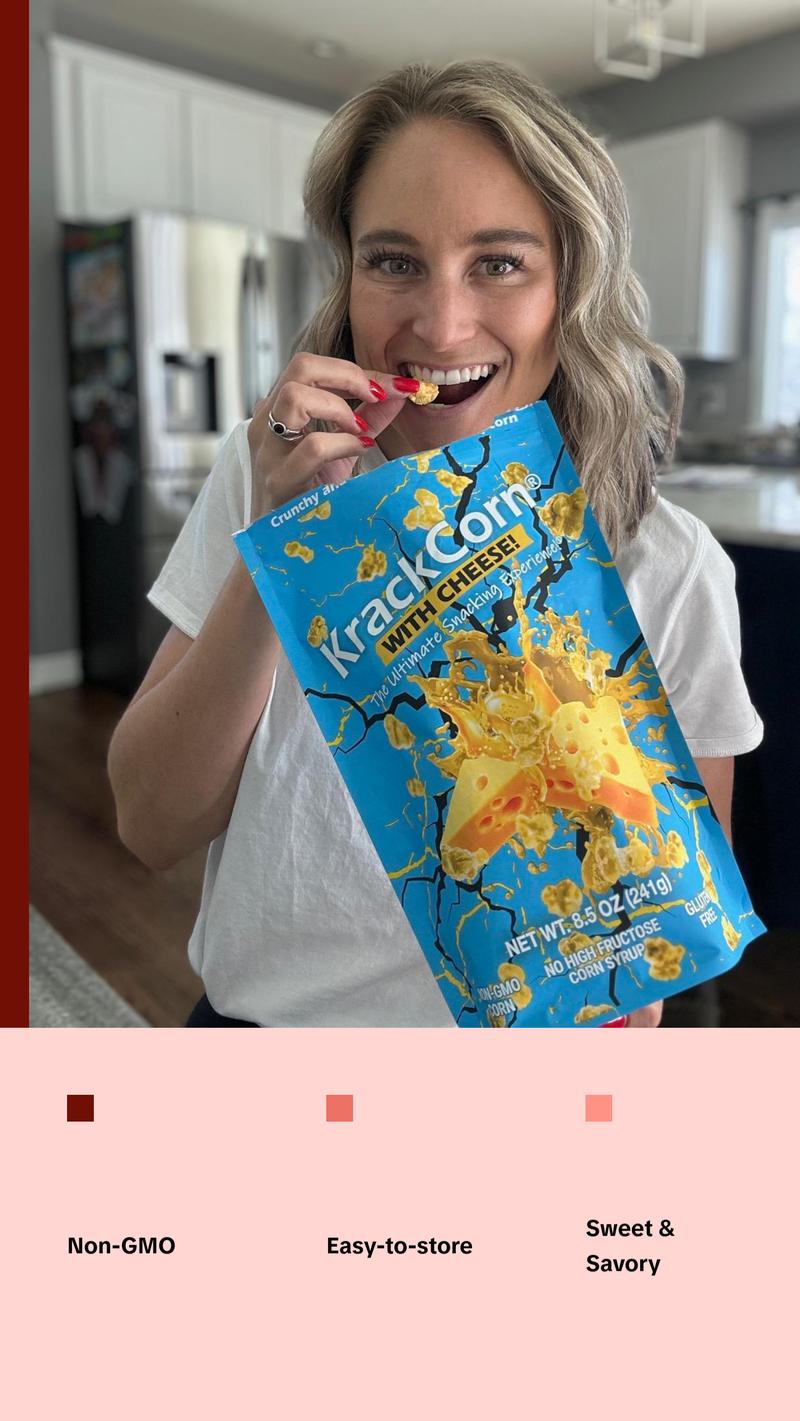 KrackCorn Popcorn 6-Large Bags Mixed with the Original Crunchy Caramel and KrackCorn With Cheese. Non-GMO, Gluten Free, Family Recipe Crunchy Snacks