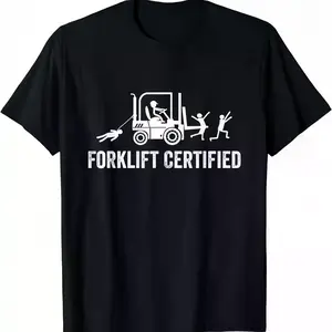 Streetwear Graphic Tee Forklift Certified Shirt, Funny Certified Forklift Operator T-Shirt Graphic tees