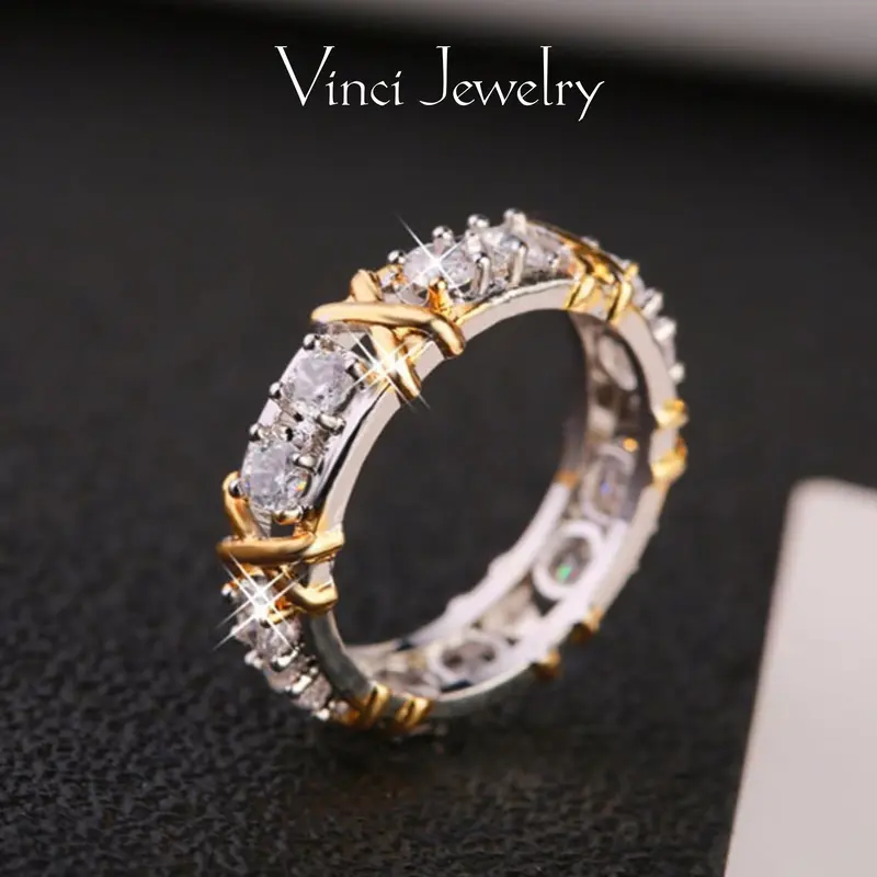 925 Sterling Silver 1.4CTW Total GH 3mm Cut Synthetic Moissanite Engagement Ring Lab Created Diamond Full Eternity Wedding Band 14k Gold Fine Jewelry for Daily Wear for Women