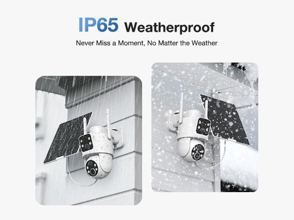Dual Lens Solar Security Cameras Wireless Outdoor, 2K Full HD Video, 360° View Pan/Tilt Home Security Camera with Color Night Vision, Easy to Install, PIR Alarm, 2.4GHz WiFi