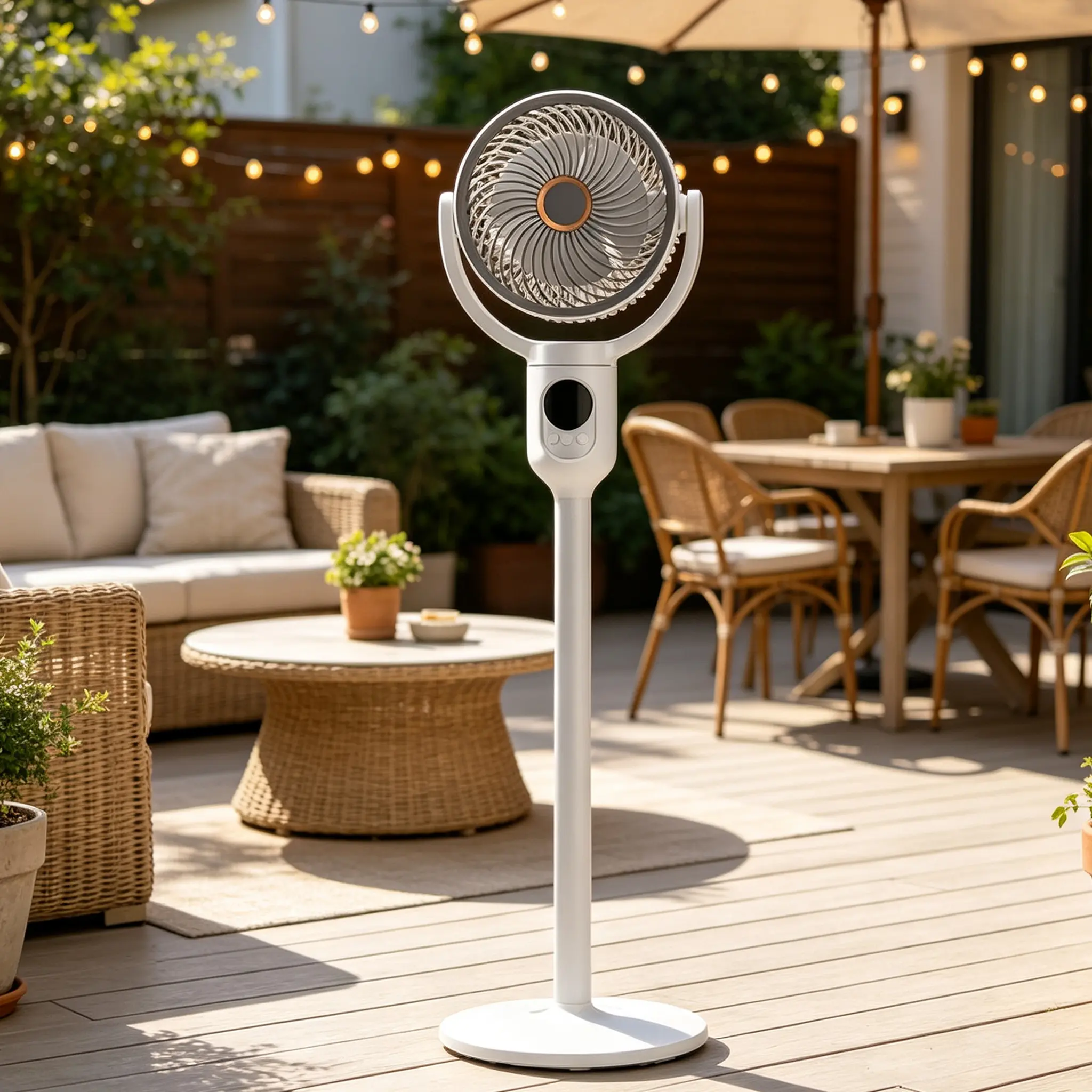 8 in Corded Floor-Standing Pedestal Fan - 120°+90° Omni-Directional Oscillation, 5 Speeds, Adjustable Height, Cooling Fan for Bedroom, Living Room Use, Cooling Fans