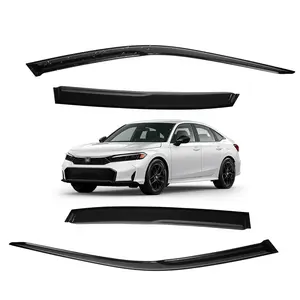 Tape-on -For 2022-2025 Honda Civic 4 Door Sedan Window Visor-Smoke Tinted # Rain guard# Rainproof#Sun Shade#UV Protection# Easy-Install # Vent Shades# Car Windshield# Car Weather Shields# Wind Deflector