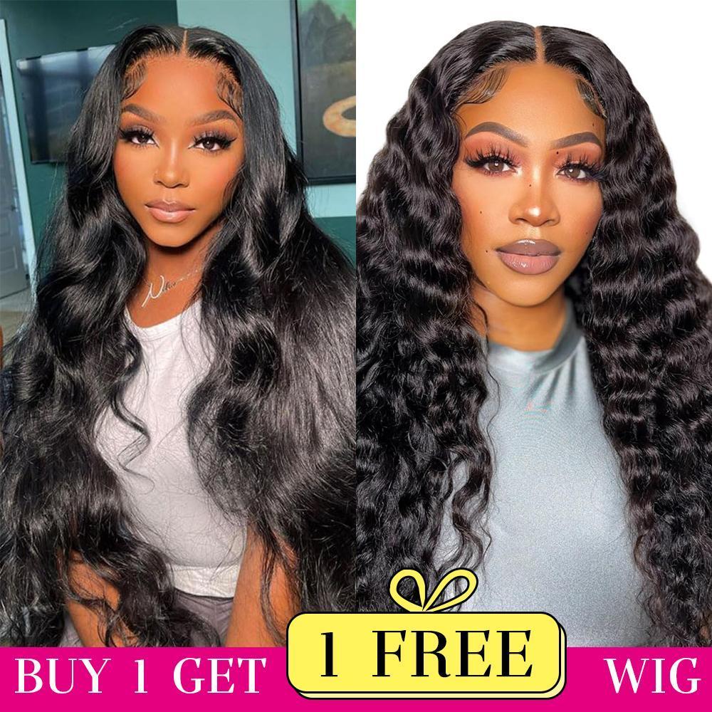{Combo sale30''&30''} "buy 1 get 2 wig" 13x4 Lace Front Wigs Human Hair Transparent Lace FrontalHumanHair Wigs 180% Density for Woman