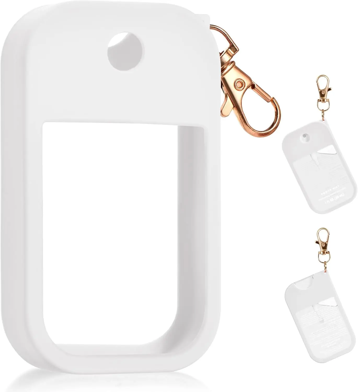 Hand Sanitizer Holder - Synthetic Travel Hand Sanitizer Case with Metal Clips for 1FL. OZ Bottles, for Work & Adults (White, 1PCS)