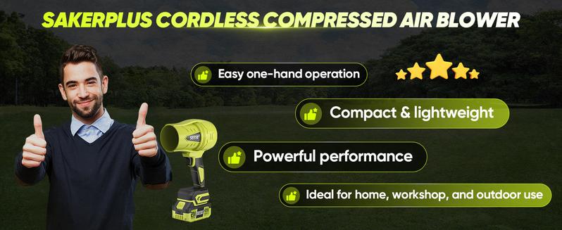 SEESE Cordless Leaf Blower Violent TurboFan,BrushlessPure Copper Motor With Battery, Handheld PowerfulDryer for Car,Car Drying after Wash, SnowRemoval