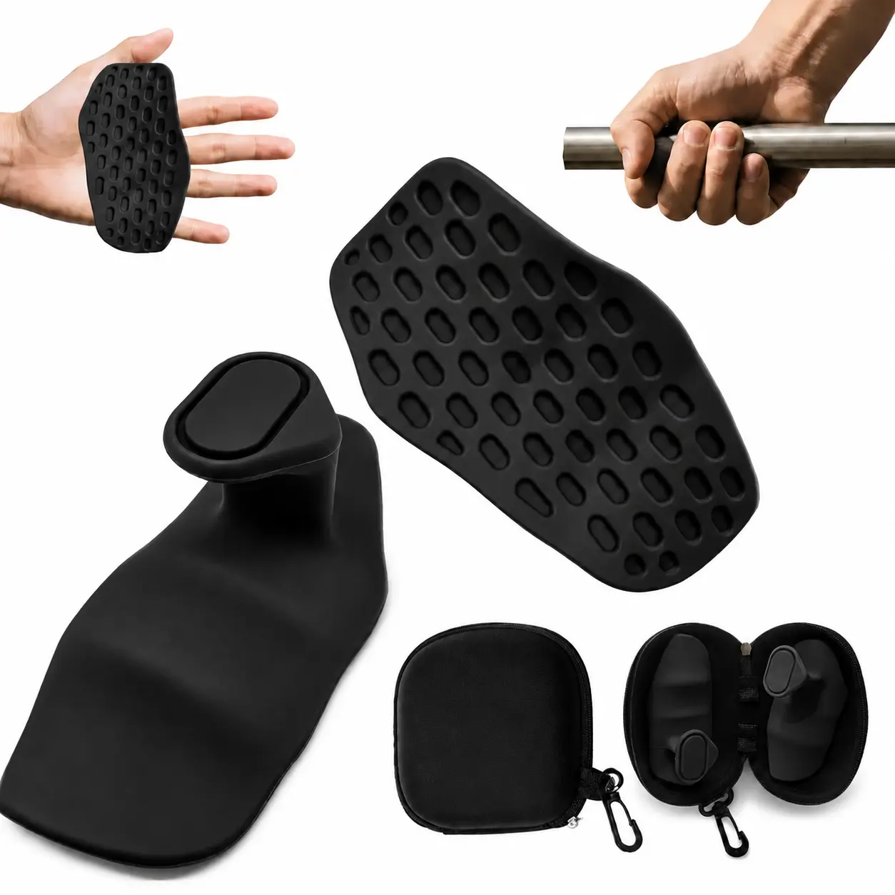 Ergonomic Non-Slip Workout Grips, Gym Weightlifting Pads for Men and Women, Palm Protection for Deadlifts, Pull-Ups, Fitness Training and Gym Accessories
