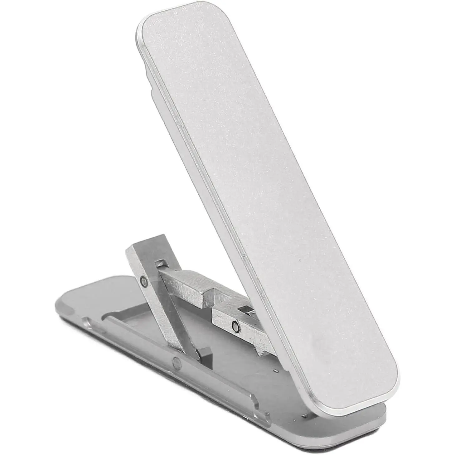 1 PCS Foldable Aluminium Metal Alloy Adjustable Smartphone Holder, Stable Universal Cellphone Desk Mount, Compact Lightweight Portable Travel Accessory for Office Bedroom Hands-Free Video Use