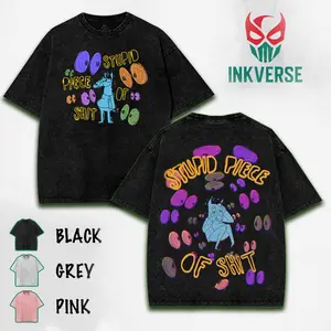 BoJack Horseman- Stupid piece of shit Vintage Washed T-Shirt, Adult Animation Graphic Tee, Cartoon Double Printed Shirt, Washed Cotton T-Shirt, Menswear Streetwear Top