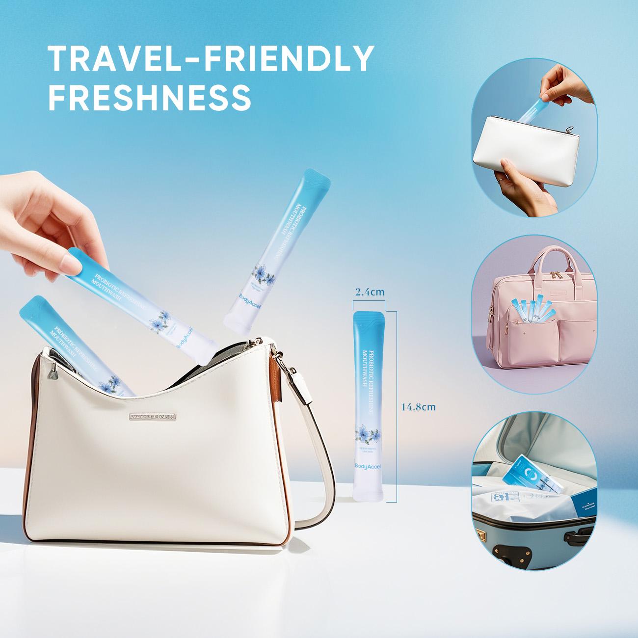 BodyAccel Probiotic Refreshing Mouthwash For Oral Care Daily Cleanser 12 Hours Fresh Breath 6 Pack Cleansing