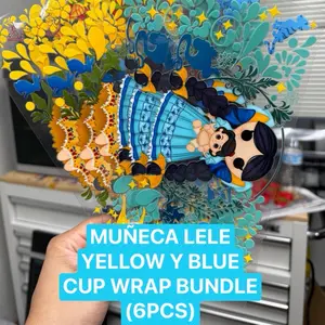 MUÑECA LELE YELLOW AND BLUE UVDTF CUP WRAP BUNDLE (6PCS)