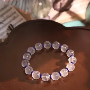 Milky white crystal, lapis lazuli