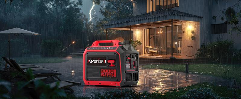 Amerisun 3800-Watt Gas Powered Portable Inverter Generator, Super Quiet and Lightweight for Home Use, Outdoor Camping, RV Ready 30A Outlet, Digital Display, EPA Compliant(AL5035C)
