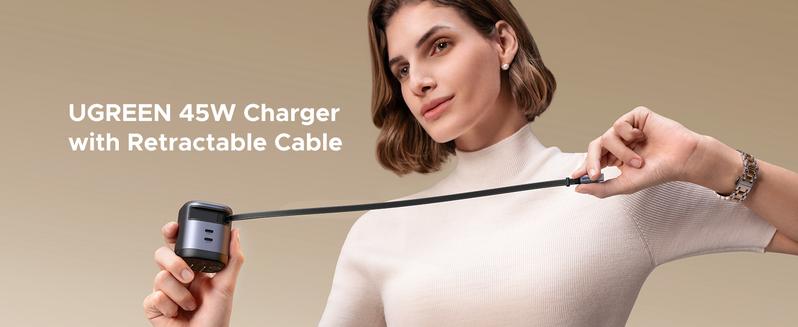 【LIVE ONLY】UGREEN 45W/65W/100W 3 in 1 Compact GaN Charger, Retractable USB C Fast Wall Charger with Foldable Plug, Compatable for iPhone 17/16 Series, Galaxy, Pixel, iPad-Cellphone Electronic portable charger,TikTokShopBlackFriday ,TikTokShopHolidayHaul