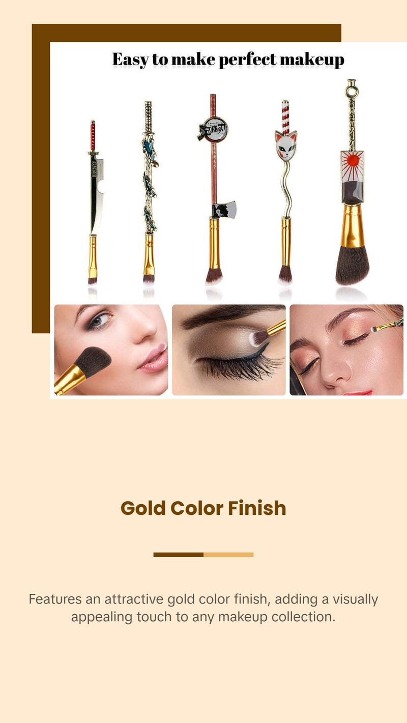 5Pcs Nezuko Makeup Brush Set
