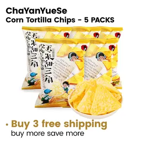 ChaYanYueSe Corn Tortilla Chips, Asian natural delicious snack, 5 individual packs 1.06oz per pack