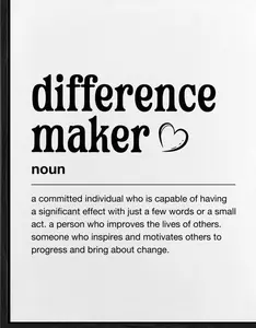 Difference Maker Canvas Wall Art Inspirational Office Poster Print Wall Decor Difference Maker Definition Painting Office Cubicle Decoration Thank You Gifts for Coworker Boss Mentor Frameless Poster 1