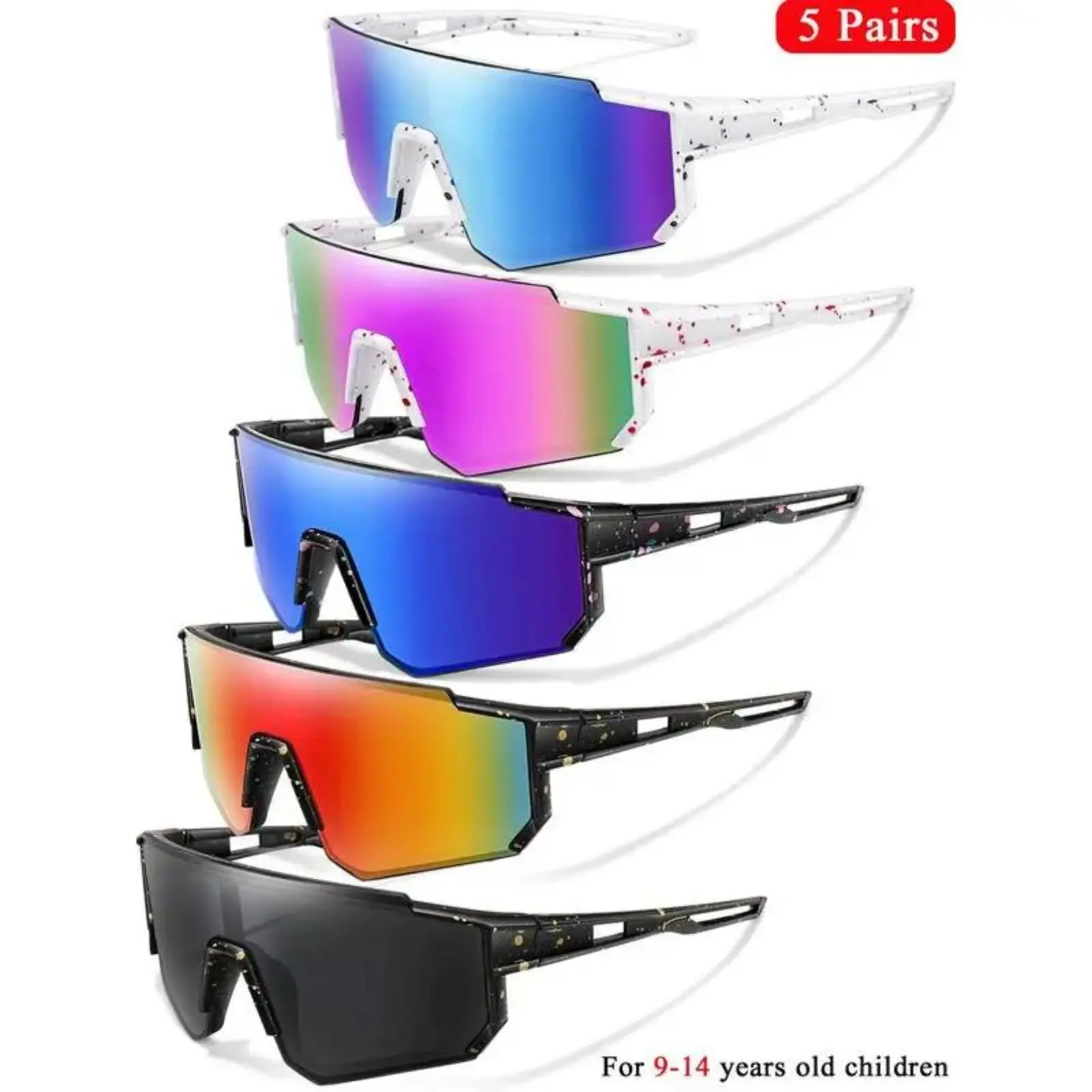 3 Pairs UV Protective Glasses Youth Sunglasses for 9-14 Years Old Boys & Girls, Wholesale & Retail, Ideal for Baseball, Cycling