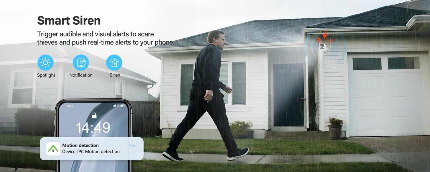 Outdoor/Indoor Security Cameras , 2K 2.4ghz wifi HD Color Night Vision/AI Human Motion Detection /2-Way Audio/IP66 Waterproof Monitor Security Camera for Home,Cloud & 128GB SD Card Storage ,camara de seguridad,baby camera monitor