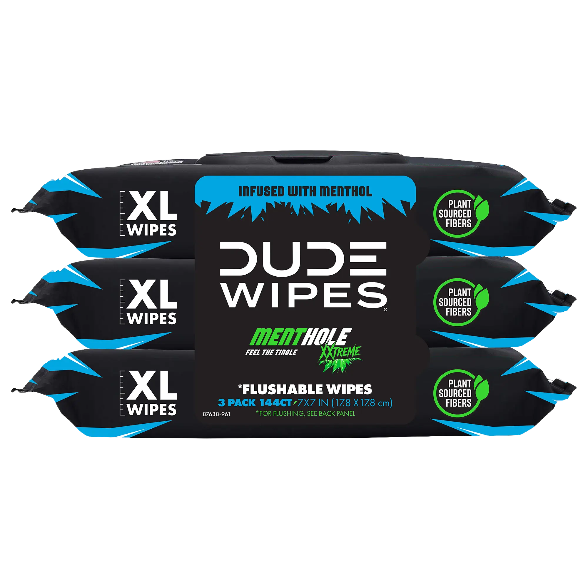 Dude Wipes MentHOLE Flushable Wipes FEEL THE TINGLE - Septic Safe Wet Wipes 3pk 144 Wipes Dude Wipes MentHOLE Flushable Wipes FEEL THE TINGLE - Septic Safe Wet Wipes 3pk 144 Wipes
