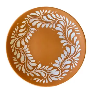 Mexican Porcelain Puebla Dinnerware Collection- Salad Plate 7.4" Clay Traditional