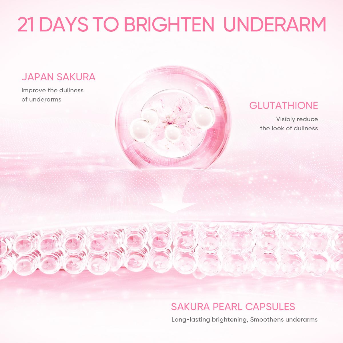 【B】GMEELAN 2pcs Skincare Set With Orange Enzymes Exfoliating Gel 50G Sakura Gluta Underarm Cream 30G