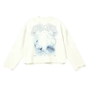 Return By Death Thermal Streetwear Long Sleeve Menswear Oversized Shirt Unisex Sweatshirts Tops Cotton Cropped