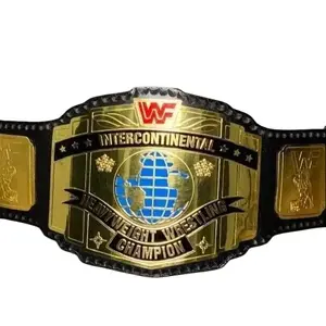 Intercontinental Block Heavyweight Championship Replica Belt BlackStrap Red Logo