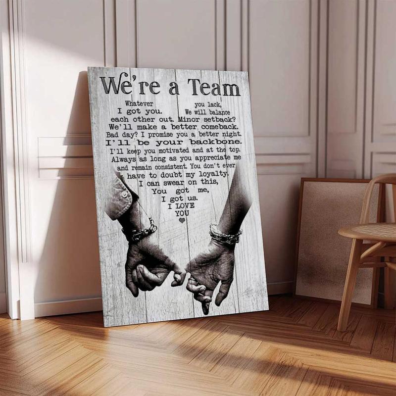 We're A Team Couple Poster Gift for Him, Her, Husband Wife Valentine's Day gift Birthday Anniversary Couple Lover Poster Canvas Print Wall Art Home Decor Picture for Bedroom LivingRoom