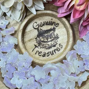 11mm Acrylic Two-Color Flower Beads - 50 pieces per bag