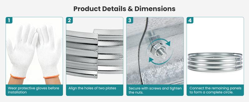 Round Fire Ring Pit Outdoor Camp Firepit Heavy Duty Galvanized Steel Foldable Outside Wood Burning Bonfire Fire Pit Ring for Camping Backyard Garden Beach Yard Gatherings