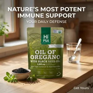 HiPlus HiPlus 4X Strength Oregano Oil & Black Seed Oil 6000mg Supports Daily Wellness 300 Softgels Plant-Based Non-GMO