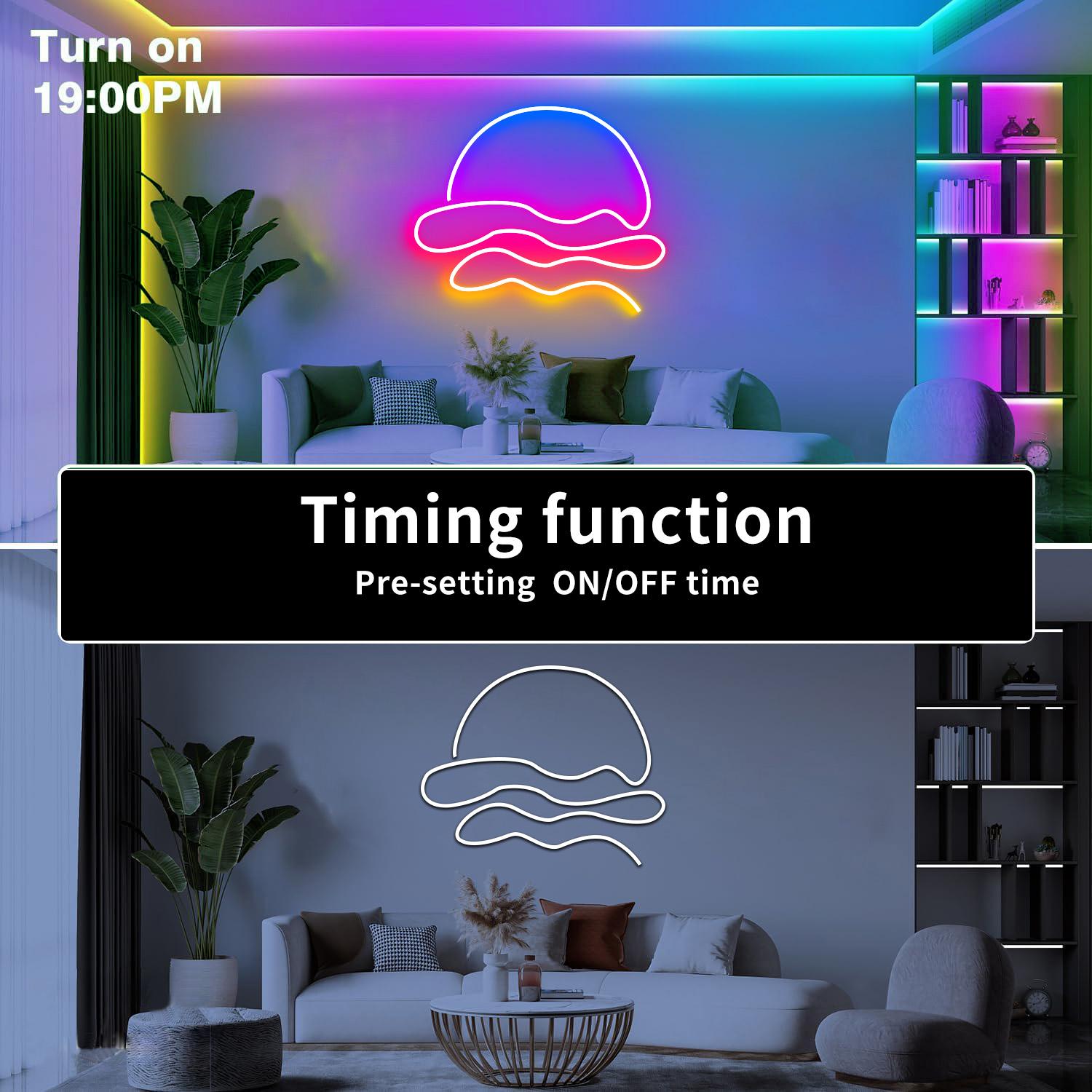 ARTBLEPRO LED Neon Lights with Remote APP Control IP65 Waterproof Flexible Strip 24V RGB Rope for Bedroom Room Outdoors Christmas Decor