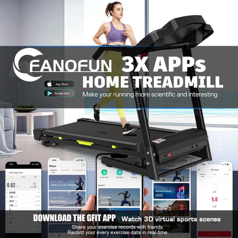 【New arrival with 3 incline】LIVIVOX 3.5 Folding Treadmill for Home/Office with Incline 330lb Weight Capacity, Portable Treadmill with Bluetooth, 12 Preset Programs, adjusting speed walking pad home gym equipment