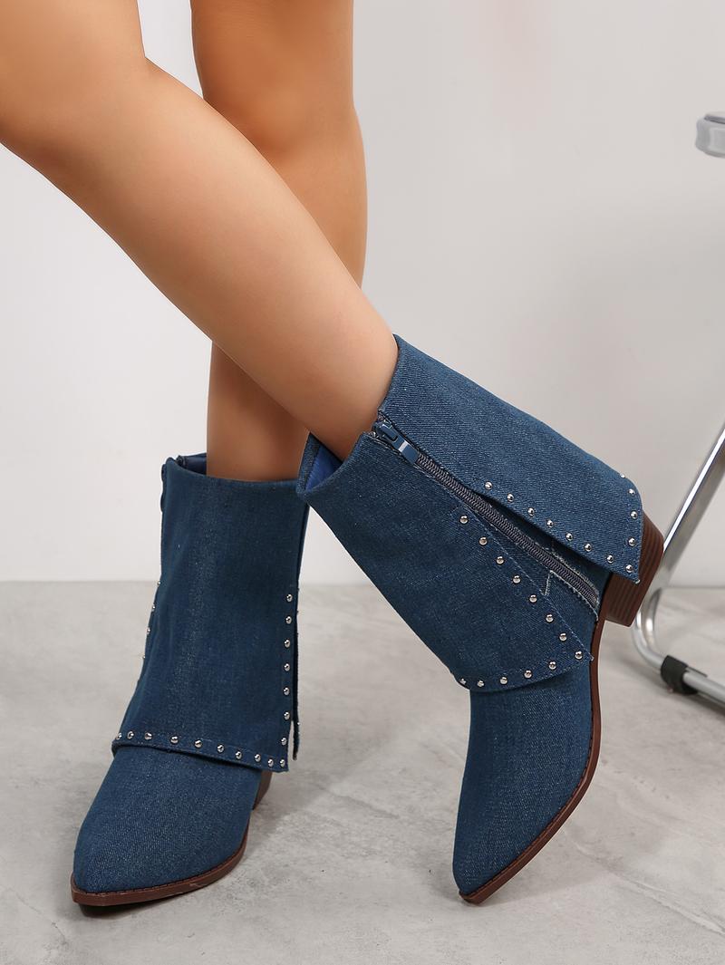 Women's Platform Chelsea Boots With Side Zipper, Chunky Low Heel Pointed-Toe Ankle Booties, Winter Womensfashion Shoe, Fashion Boots for Women, Comfortable Walking Footwear, Ideal Valentine's Day Gift