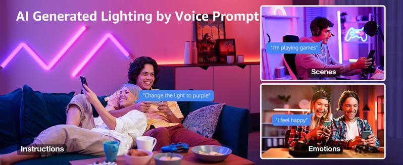 Lepro WL1 AI Smart RGB Wall Lights for Christmas Decorations, LLM AI Generated Lighting with LightBeats Music Sync, Voice Control Via App, Wi-Fi & Bluetooth LED Light Bars, 8 Pcs with 4 Corners Lepro WL1 AI Smart RGB Wall Lights for Christmas Decorations, LLM AI Generated Lighting with LightBeats Music Sync, Voice Control Via App, Wi-Fi & Bluetooth LED Light Bars, 8 Pcs with 4 Corners