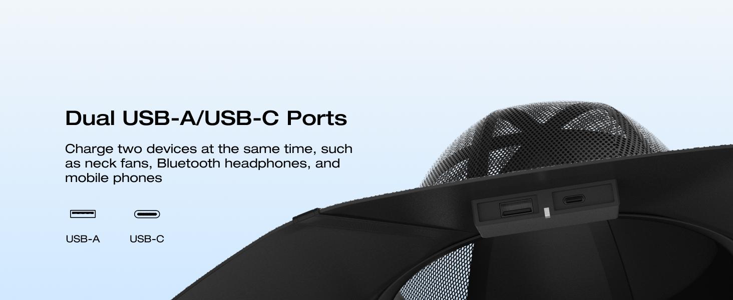 EcoFlow Power Hat, Solar Charging Bucket Fishing Hat, Dual USB-A/USB-C Ports, SPF 50+ Wide Brim