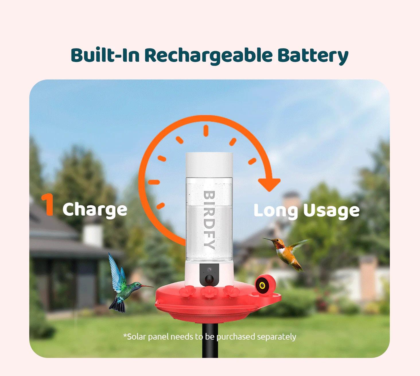 Birdfy Hum Feeder Duo with Dual Camera - 2K High-Resolution Cameras for Hummingbird Behavior and Appearance