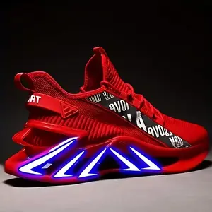 Men's Neon Accent Running Shoes| Stylish Blue Mesh Upper with TPU Sole & Comfortable EVA Insole Eye-Catching Platform Sneakers for Walking & Fashion MensSneakers NeonShoes PlatformSneakers RedShoes sneakers for women trending shoes women's sneakers