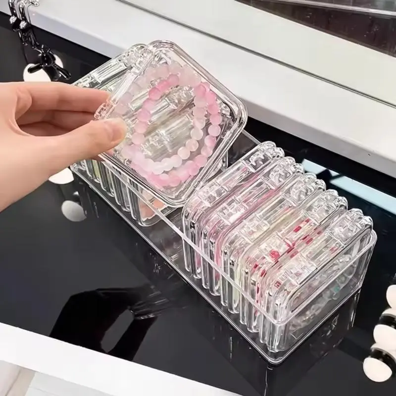 Clear Jewelry Storage Box, 1 Set Multi-functional Portable travel accessory Organizer Box, Transparent Plastic Storage Box for Home Dormitory Bathroom Office Travel Accessories, Travel Essentials, Traveling Essentials