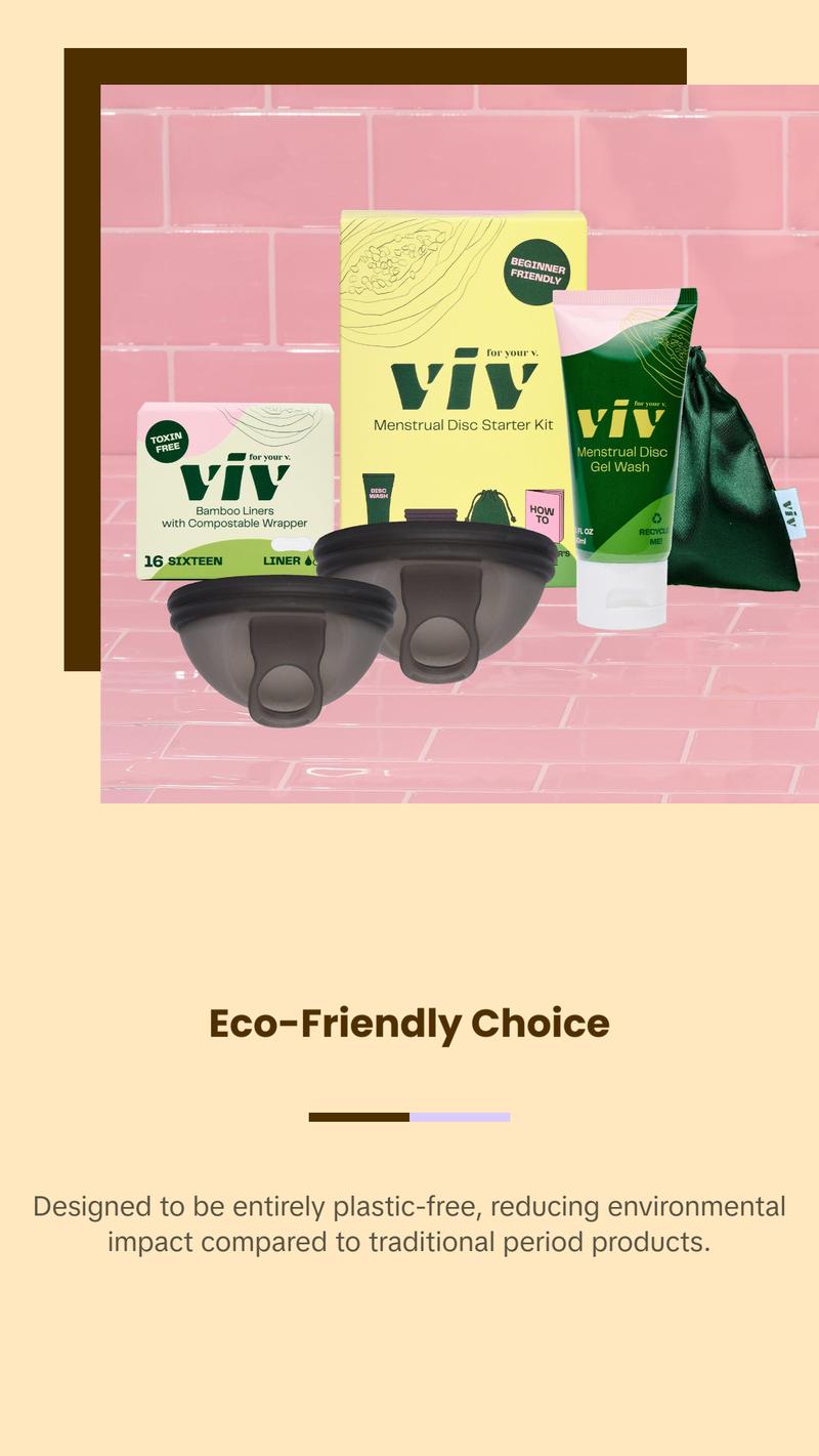Viv Disc Perfect Fit Kit - Beginner Menstrual Disc Size Kit, Comfort Silicone Period Disc with Pull Tab, Disc Gel Cleanse and Storage Pouch
