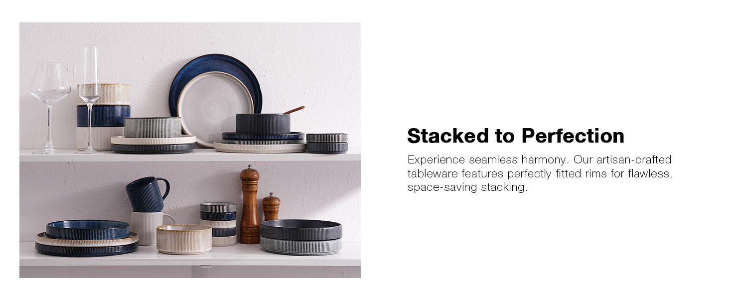 Famiware Star Series 4-piece Stoneware 12-oz Coffee Mug Set Stylish, Matte Dark Charcoal