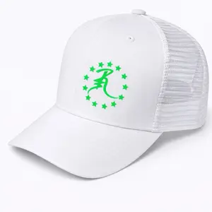 R3 white with neon green logo Snapbacks
